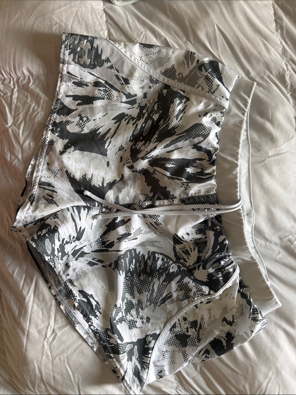 High-Waist Black & White Printed Women’s Shorts